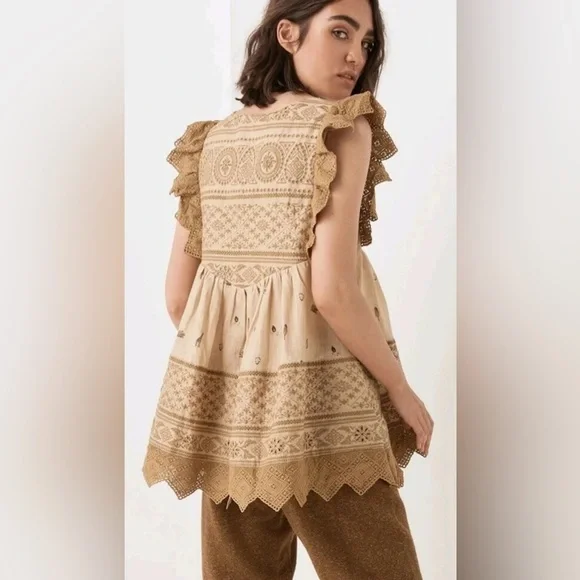 Spell & the Gypsy Collective Designs Muwala Embroidered Blouse Sz M - Picture 2 of 4